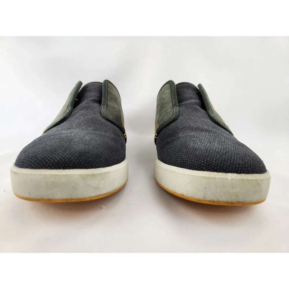 Ahnu North Beach Leather Canvas Slip-On Loafer Sneakers Gray Green COMFY Mens 11